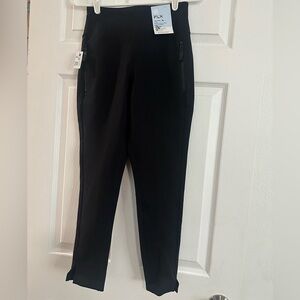 Women's Black High-Waist Stretch Leggings with Zip Pockets